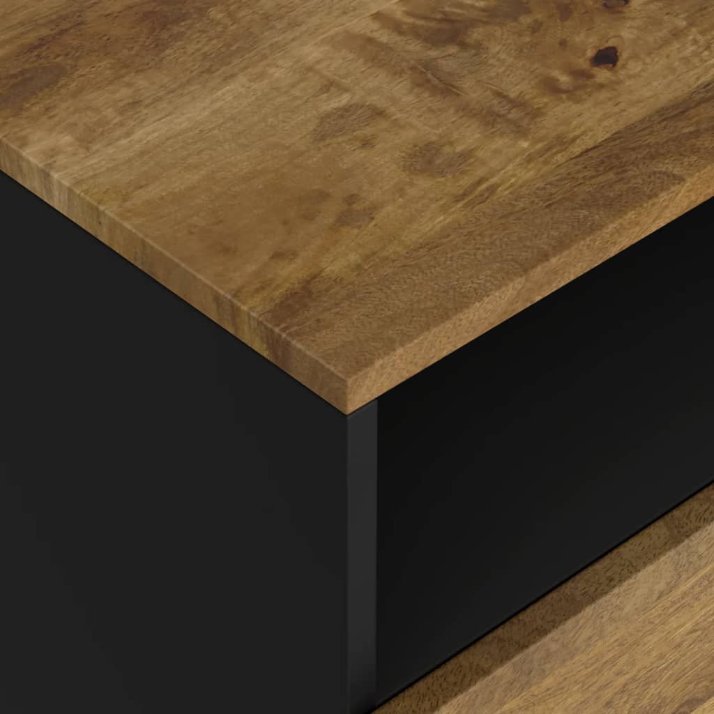 Sängbord 50x33x62 cm massivt mangoträ och konstruerat trä
