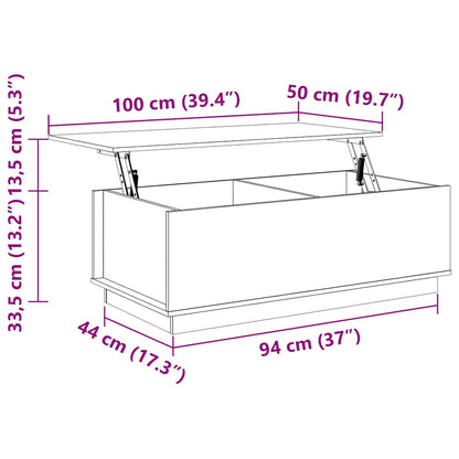 Soffbord Vit 100x50x35 cm massiv furu