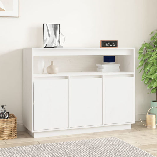 Skänk Vit 104,5x34x80 cm massiv furu
