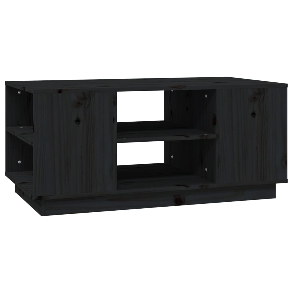 Soffbord Svart 90x49x40,5 cm massiv furu