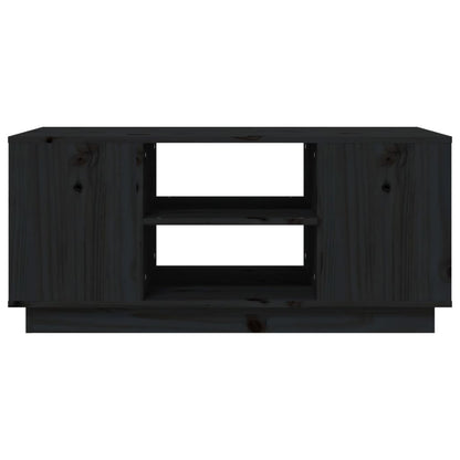 Soffbord Svart 90x49x40,5 cm massiv furu