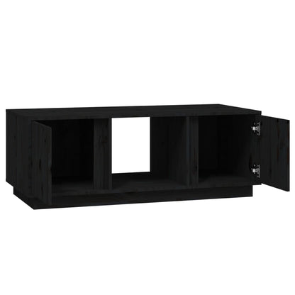 Soffbord Svart 110x50x40 cm massiv furu