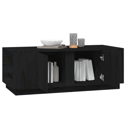 Soffbord Svart 110x50x40 cm massiv furu