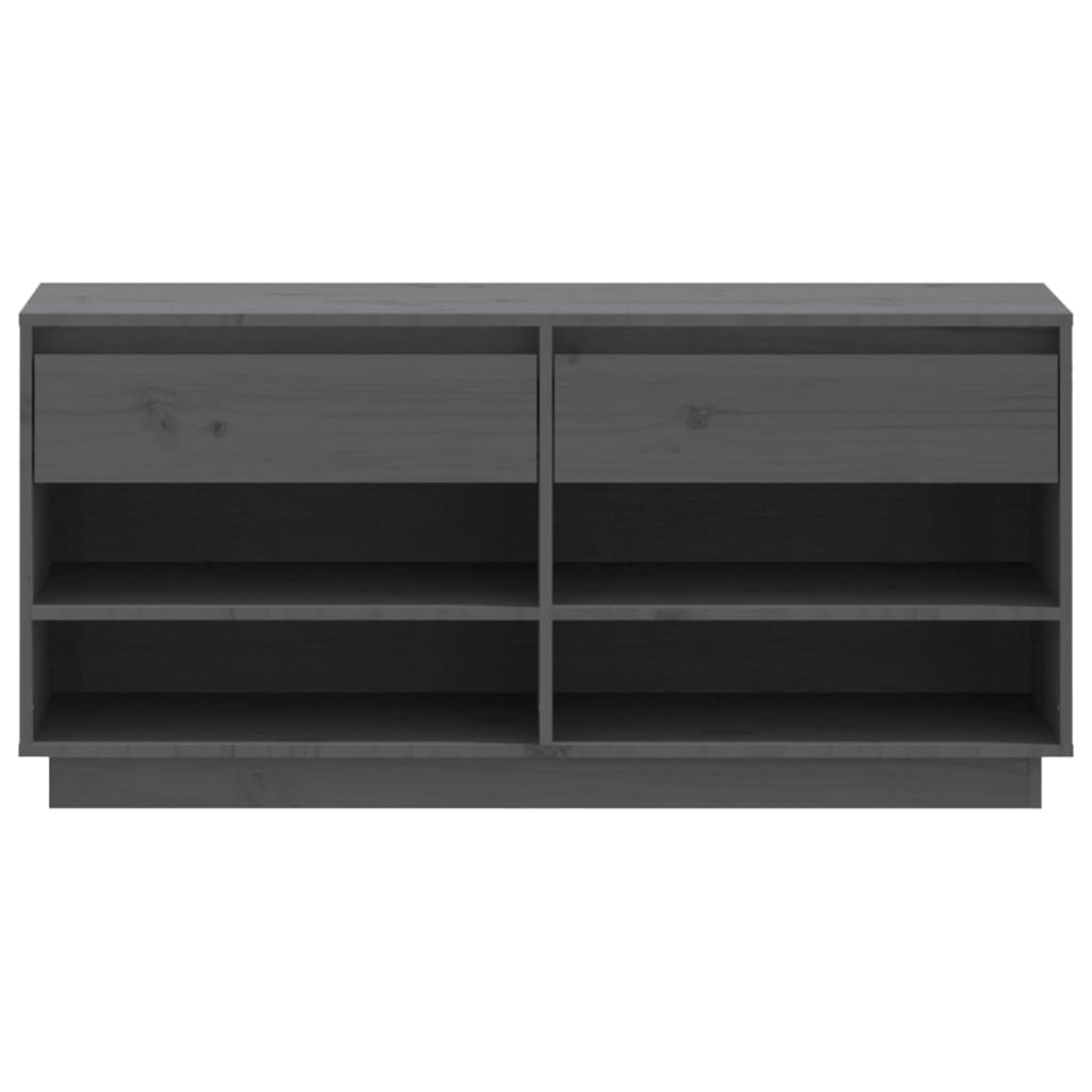 Skoställ Grå Skoskåp 110x34x52 cm massiv furu