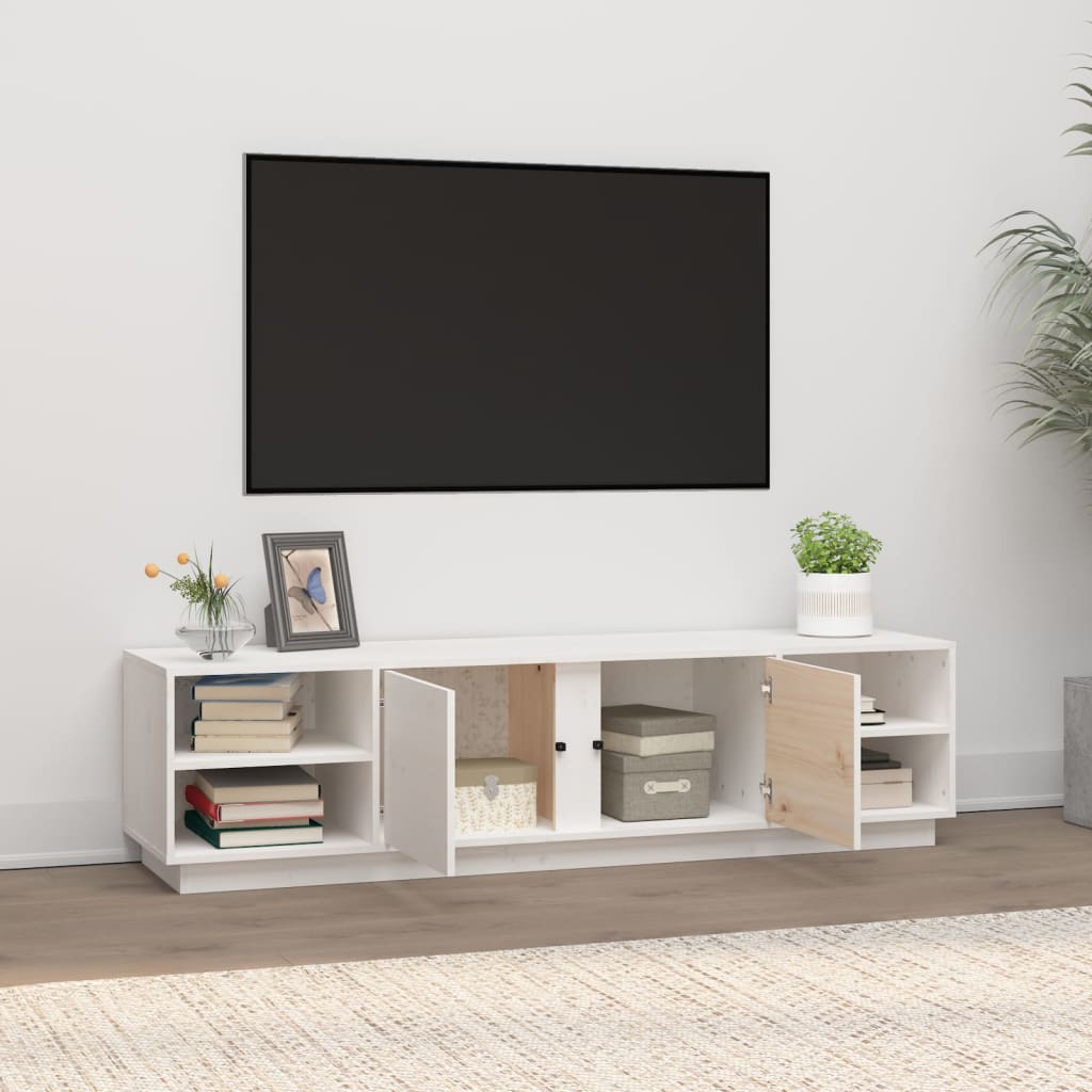 TV-Möbel Vit TV-Bänk 156x40x40 cm massiv furu