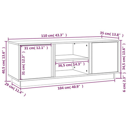 Tv-bänk 110x35x40,5 cm massiv furu