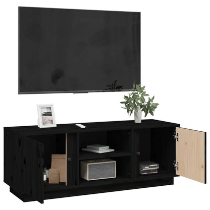 TV-Möbel Svart TV-Bänk 110x35x40,5 cm massiv furu