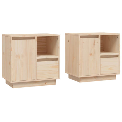 Sängbord 2 st 50x34x50 cm massivt furuträ