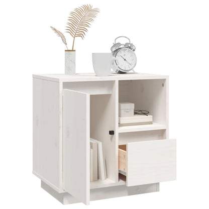 Sängbord 2 st vit 50x34x50 cm massivt furuträ