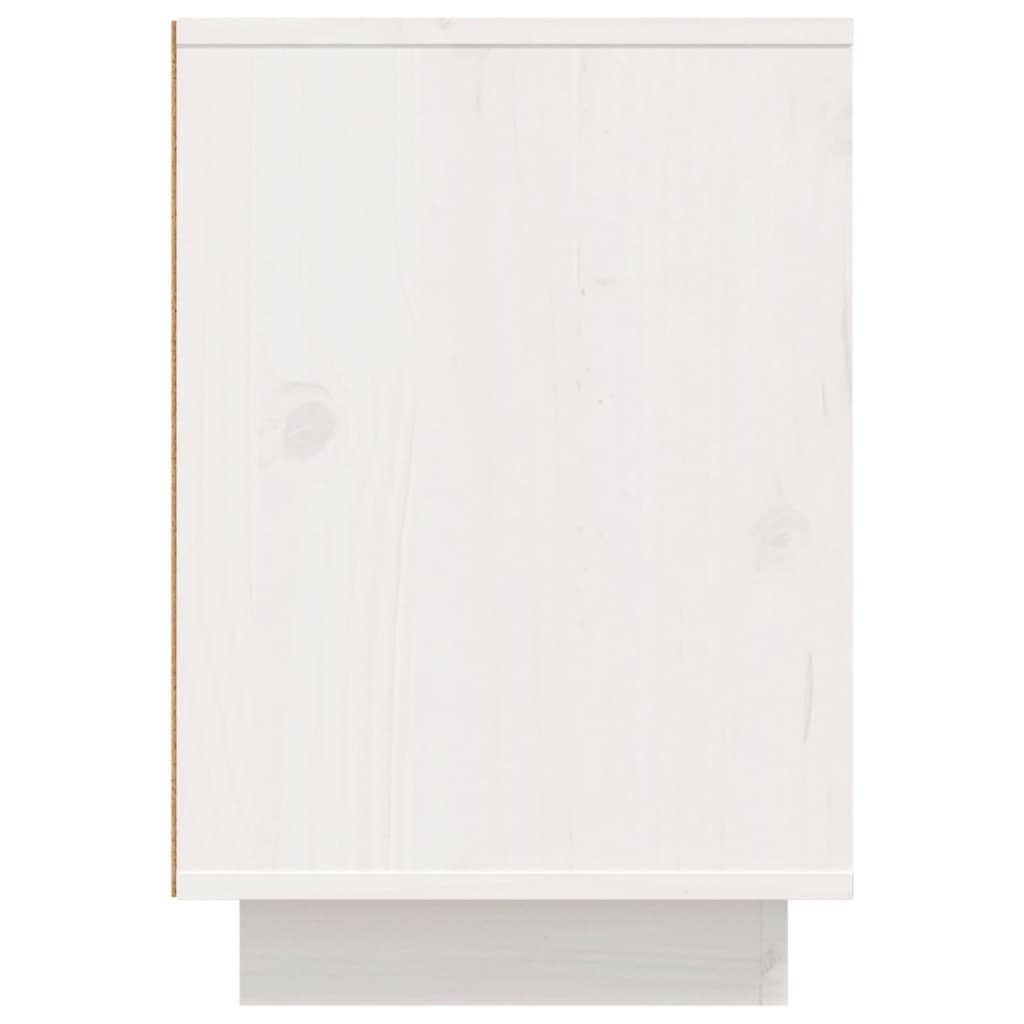 Sängbord 2 st vit 50x34x50 cm massivt furuträ