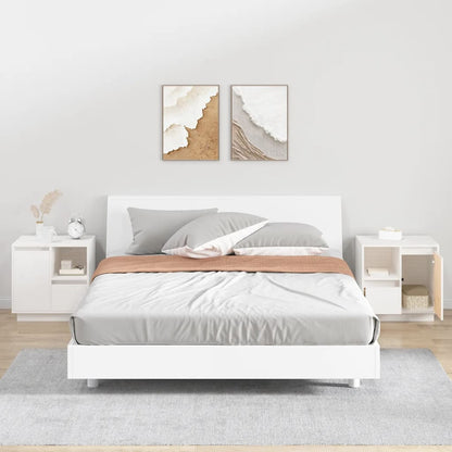 Sängbord 2 st vit 50x34x50 cm massivt furuträ