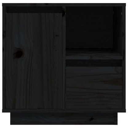 Sängbord 2 st svart 50x34x50 cm massivt furuträ