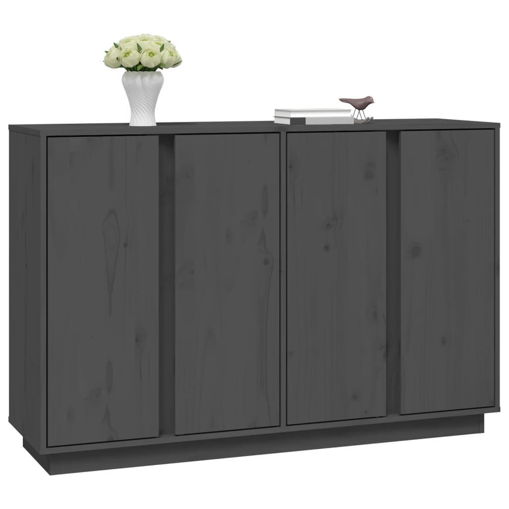 Skåp grå 120x35x80 cm massiv furu
