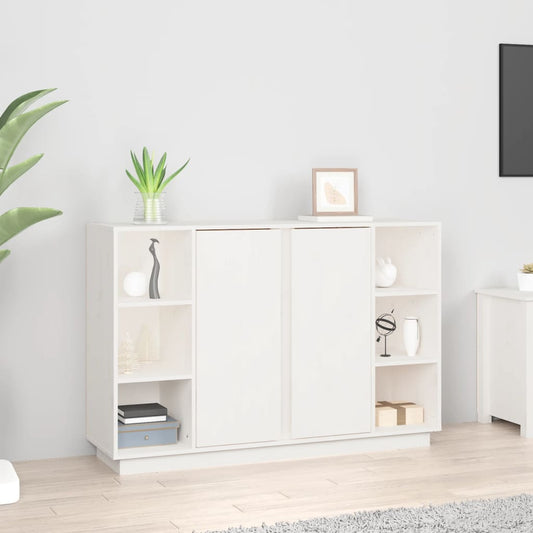 Skänk Vit 120x35x80 cm massiv furu