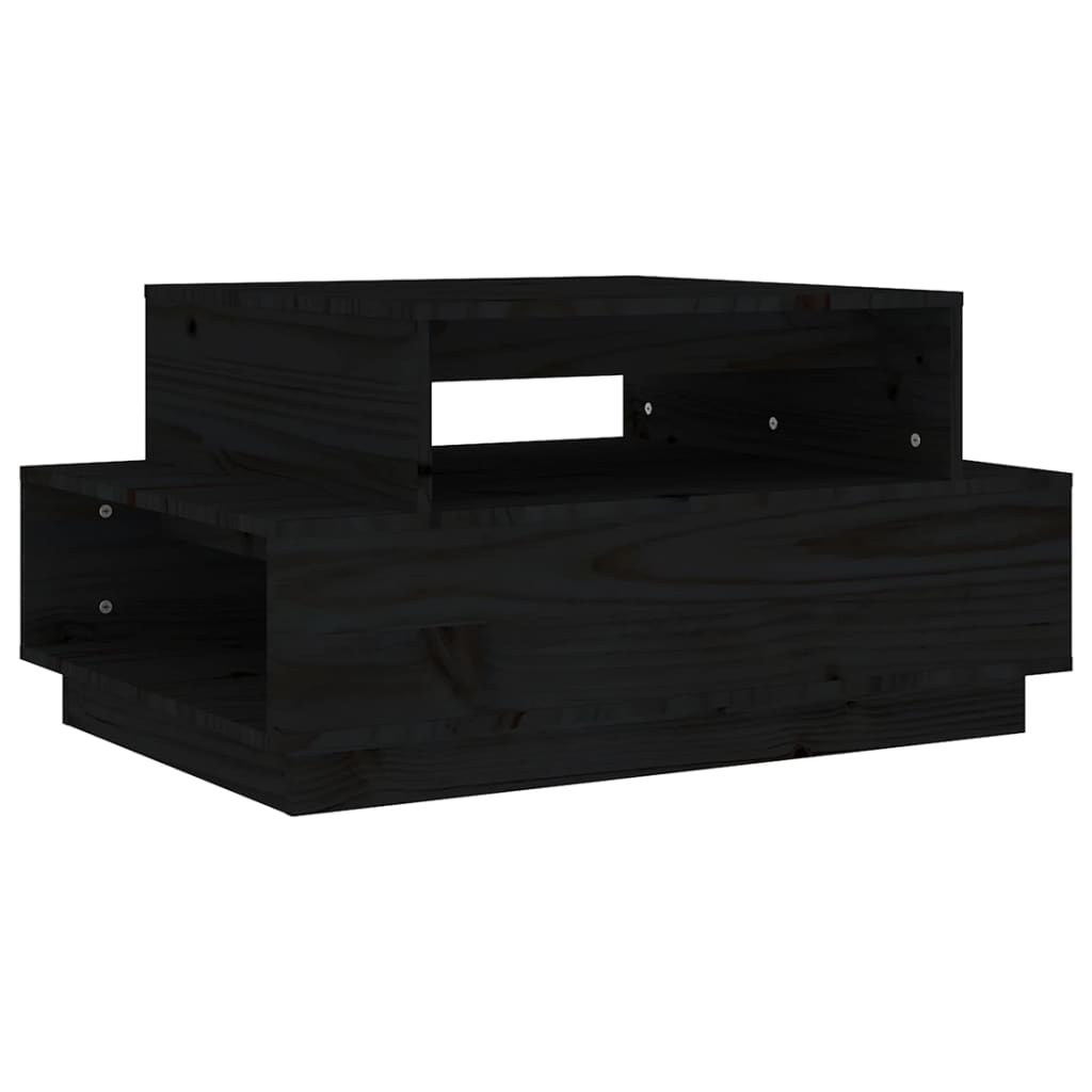 Soffbord Svart 80x55x40,5 cm massiv furu