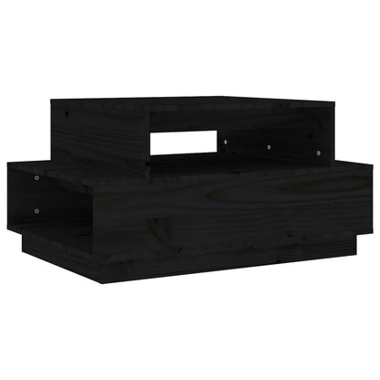 Soffbord Svart 80x55x40,5 cm massiv furu