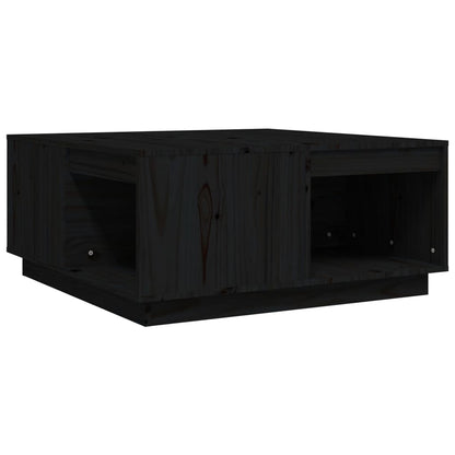 Soffbord Svart 80x81x36,5 cm massiv furu