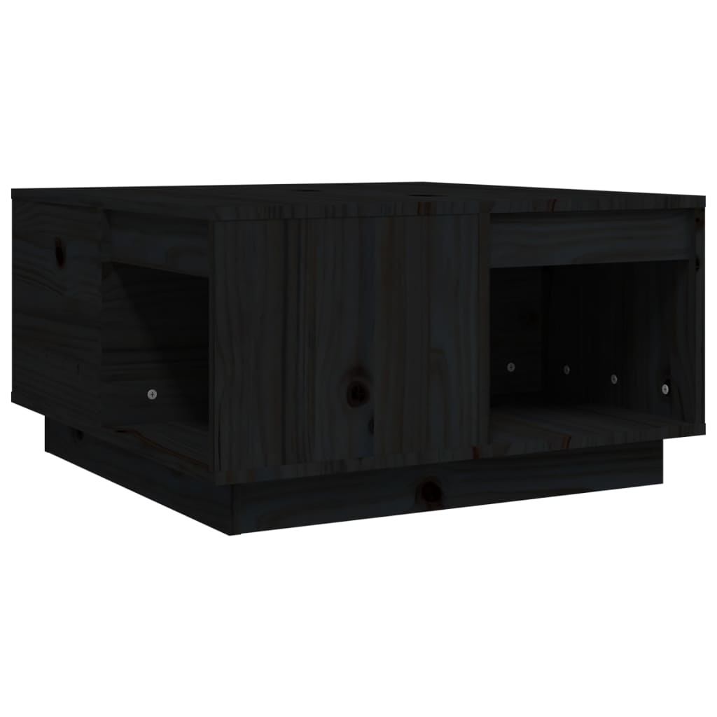 Soffbord Svart 60x61x32,5 cm massiv furu