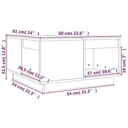 Soffbord Svart 60x61x32,5 cm massiv furu