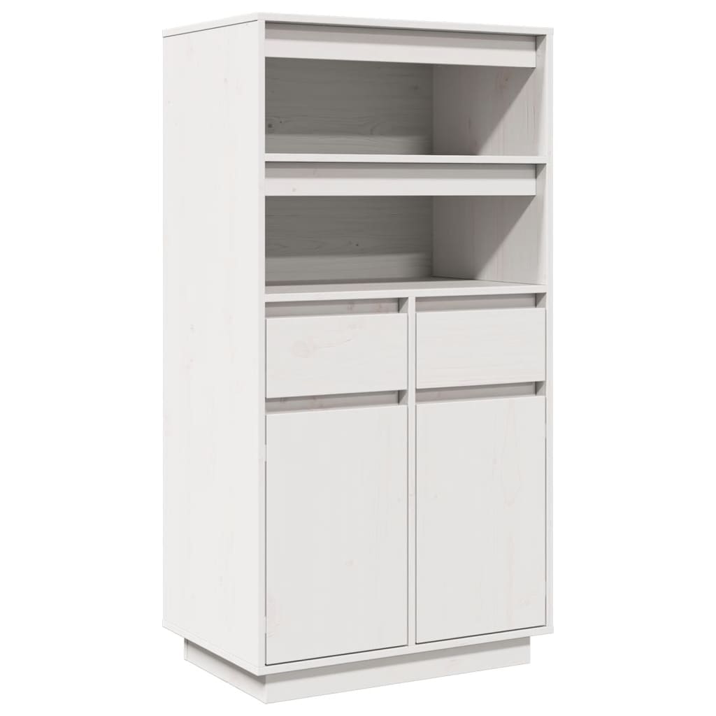 Vitrinskåp Vit 60x40x116,5 cm massiv furu