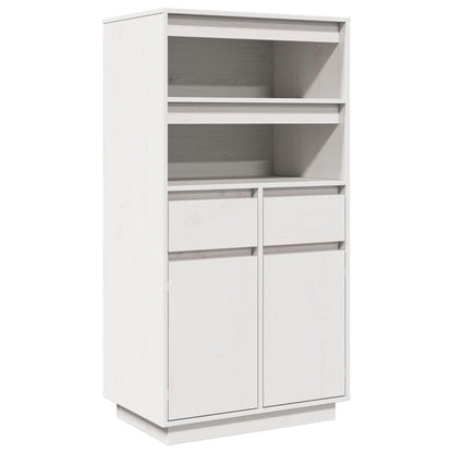 Vitrinskåp Vit 60x40x116,5 cm massiv furu