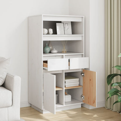 Vitrinskåp Vit 60x40x116,5 cm massiv furu