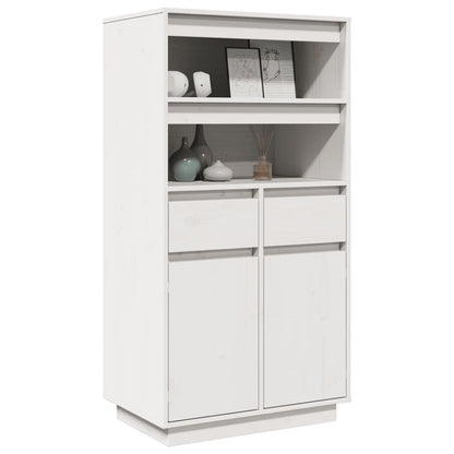 Vitrinskåp Vit 60x40x116,5 cm massiv furu