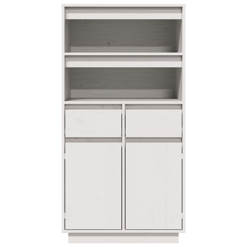 Vitrinskåp Vit 60x40x116,5 cm massiv furu