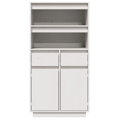 Vitrinskåp Vit 60x40x116,5 cm massiv furu