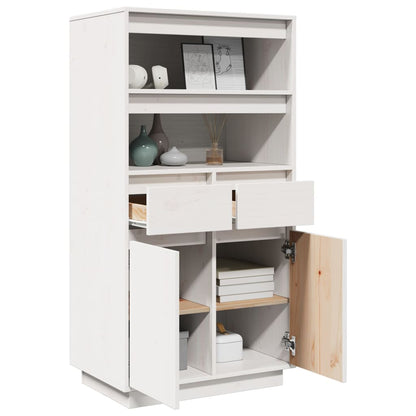 Vitrinskåp Vit 60x40x116,5 cm massiv furu