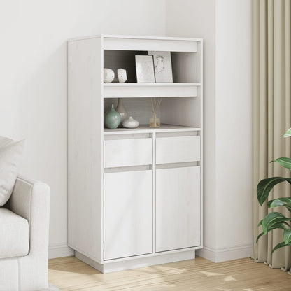 Vitrinskåp Vit 60x40x116,5 cm massiv furu