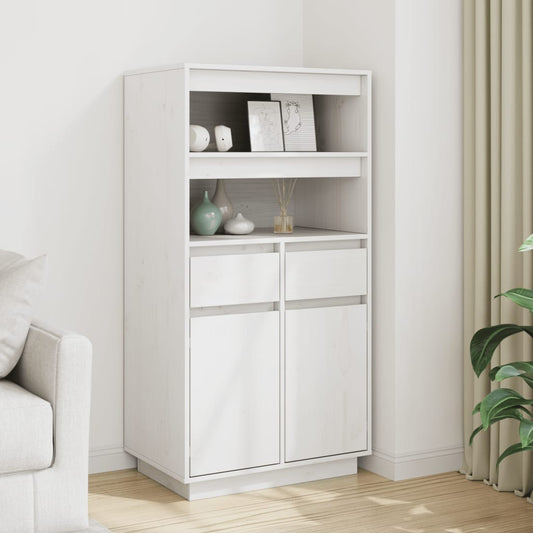 Vitrinskåp Vit 60x40x116,5 cm massiv furu