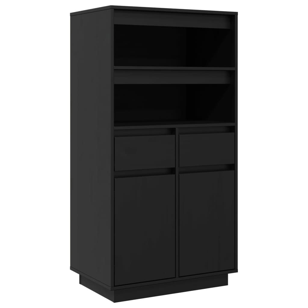 Skåp Svart 60x40x116,5 cm massiv furu