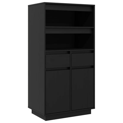 Skåp Svart 60x40x116,5 cm massiv furu