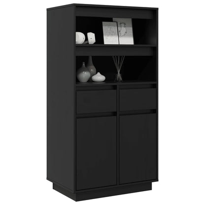 Skåp Svart 60x40x116,5 cm massiv furu