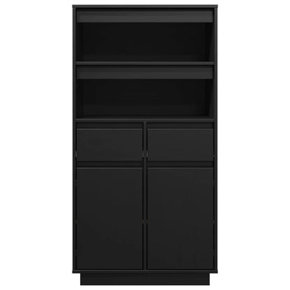 Skåp Svart 60x40x116,5 cm massiv furu
