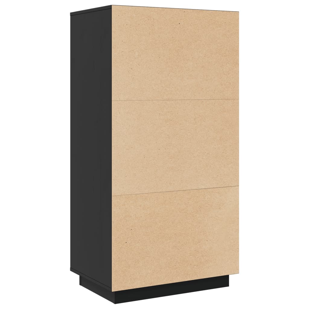 Skåp Svart 60x40x116,5 cm massiv furu