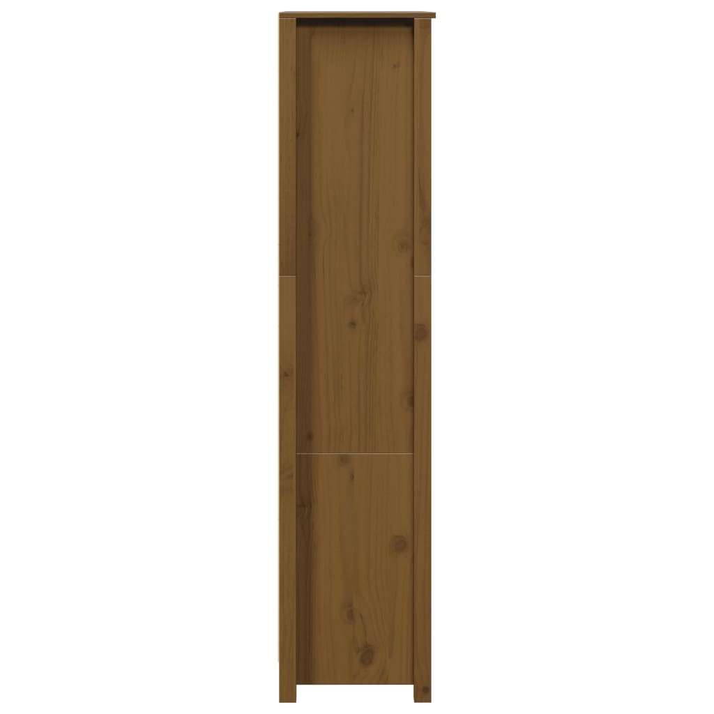 Skåp Trä honungsbrun 80x35x154 cm massiv furu