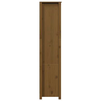 Skåp Trä honungsbrun 80x35x154 cm massiv furu