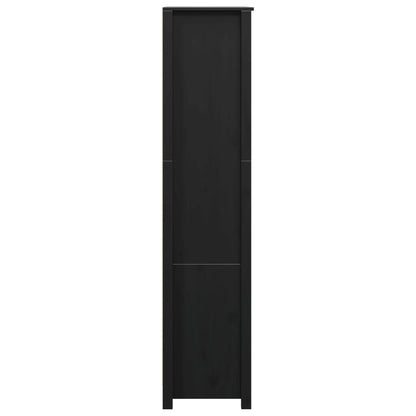 Skåp Svart 80x35x154 cm massiv furu