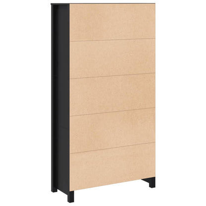 Skåp Svart 80x35x154 cm massiv furu