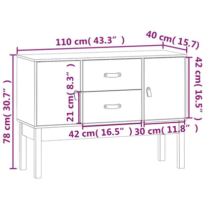 Skåp Vit 110x40x78 cm massiv furu