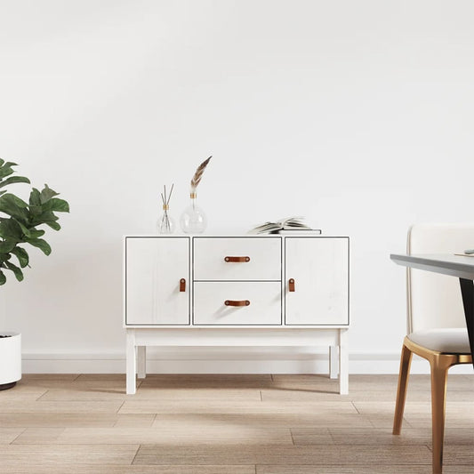 Skåp Vit 110x40x78 cm massiv furu