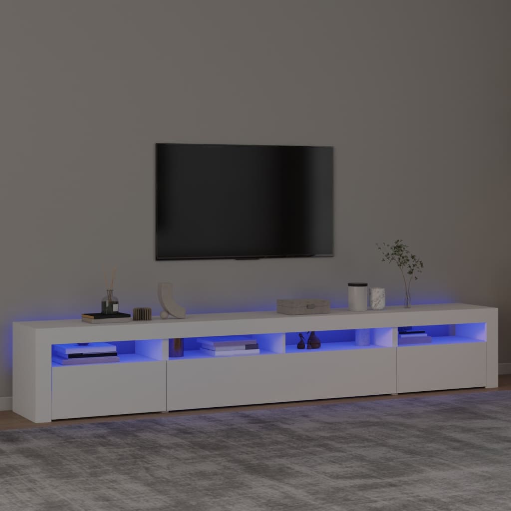 TV-Möbel Vit TV-Bänk LED 240x35x40 cm