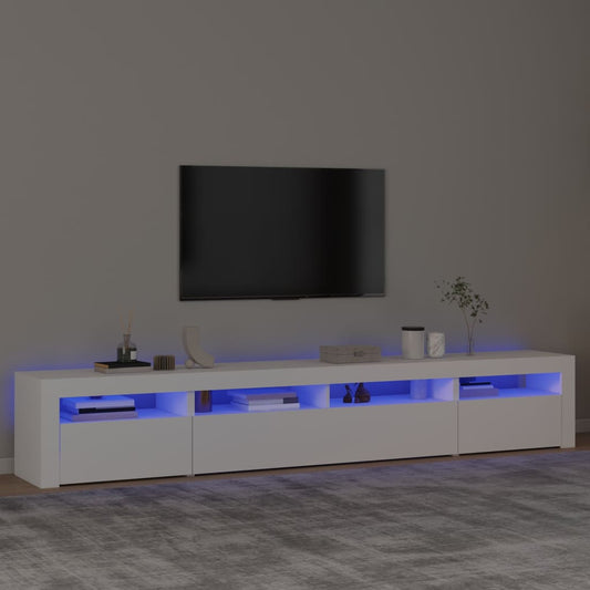 TV-Möbel Vit TV-Bänk LED 240x35x40 cm
