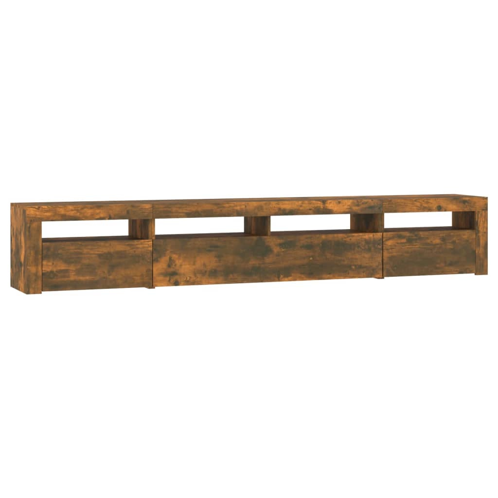 TV-Möbel Rökfärgad Ek TV-Bänk LED 240x35x40 cm