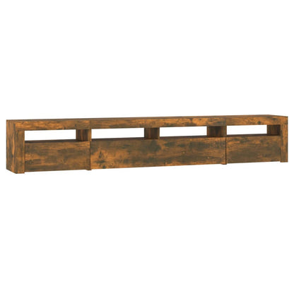 TV-Möbel Rökfärgad Ek TV-Bänk LED 240x35x40 cm