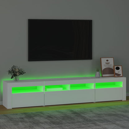 TV-Möbel Vit TV-Bänk LED 210x35x40 cm