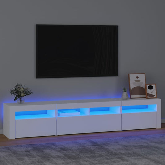 TV-Möbel Vit TV-Bänk LED 210x35x40 cm