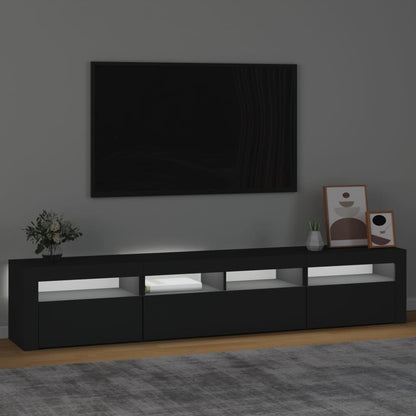 TV-Möbel Svart TV-Bänk LED 210x35x40 cm